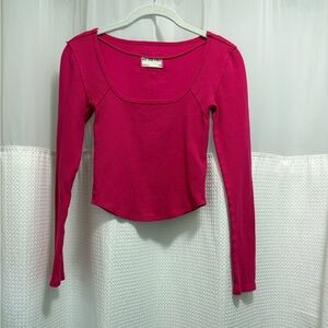 We The Free Fuchsia Long Sleeve Top